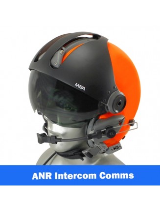 MSA Gallet LA100 Flight Helmet with Oxygen Mask - Orange Flourescent