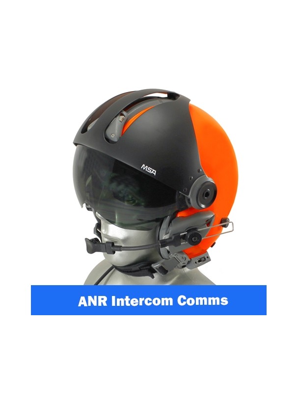 MSA Gallet LA100 Flight Helmet with Oxygen Mask - Orange Flourescent