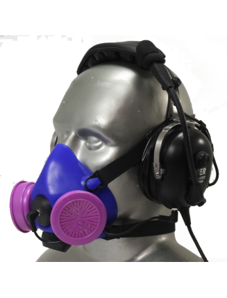 Tiger 8500 Headset Adjustable Half Respirator Filter Mask with Headband & Communications