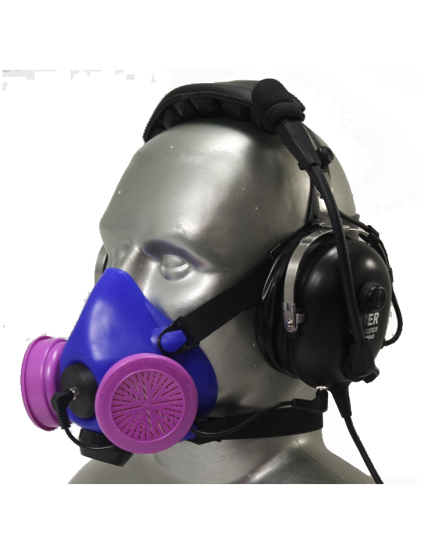 Tiger 8500 Headset Adjustable Half Respirator Filter Mask with Headband & Communications