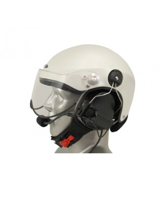 Icaro Scarab Aviation Helmet with ComTac V/Swatac V Tactical PNR Portable Radio Headset