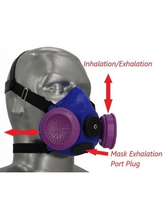 Tiger Half Respirator Mask Two Way Filter Converter Plug
