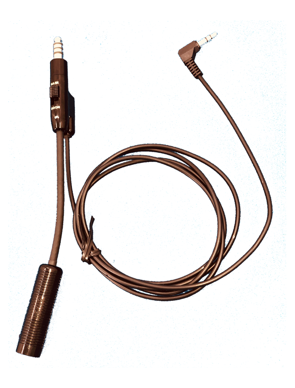 Plug in Mounted Respirator Mask Microphone to Boom Mic Switch Assembly - Helicopter